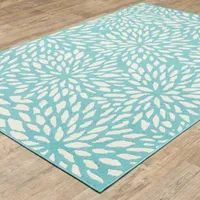 Covington Home Marquesas Blooms Indoor Outdoor Rectangular Acccent Rug