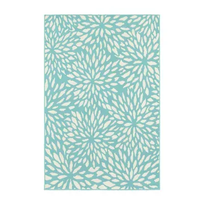 Covington Home Marquesas Blooms Indoor Outdoor Rectangular Acccent Rug