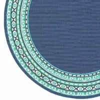 Covington Home Marquesas Border 7'10"X7'10" Indoor Outdoor Round Area Rug