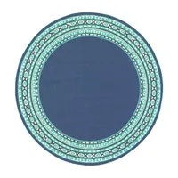 Covington Home Marquesas Border 7'10"X7'10" Indoor Outdoor Round Area Rug