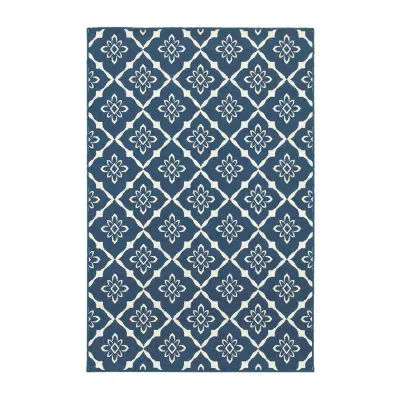 Covington Home Marquesas Floral Diamond Indoor Outdoor Rectangular Acccent Rug