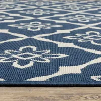 Covington Home Marquesas Floral Diamond Indoor Outdoor Rectangular Acccent Rug