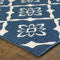 Covington Home Marquesas Floral Diamond Indoor Outdoor Rectangular Area Rug