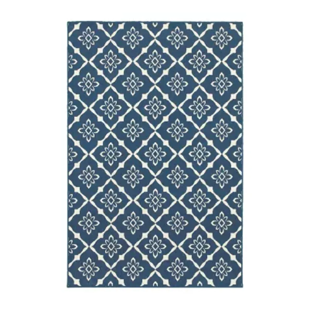 Covington Home Marquesas Floral Diamond Indoor Outdoor Rectangular Area Rug