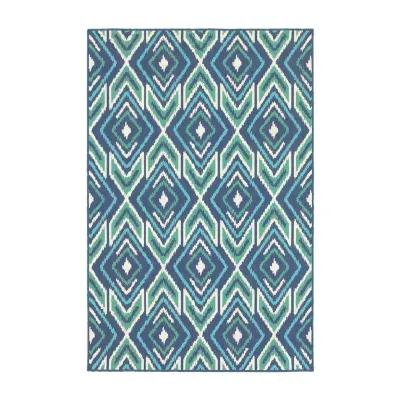 Covington Home Marquesas Diamond Ikat Indoor Outdoor Rectangular Area Rug