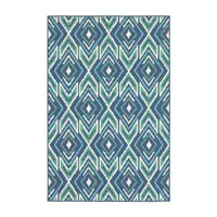 Covington Home Marquesas Diamond Ikat Indoor Outdoor Rectangular Area Rug