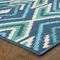 Covington Home Marquesas Diamond Ikat Indoor Outdoor Rectangular Area Rug