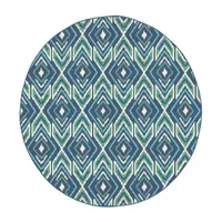 Covington Home Marquesas Diamond Ikat 7'10"X7'10" Indoor Outdoor Round Area Rug