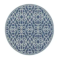 Covington Home Marquesas Intricate Trellis 7'10"X7'10" Indoor Outdoor Round Area Rug