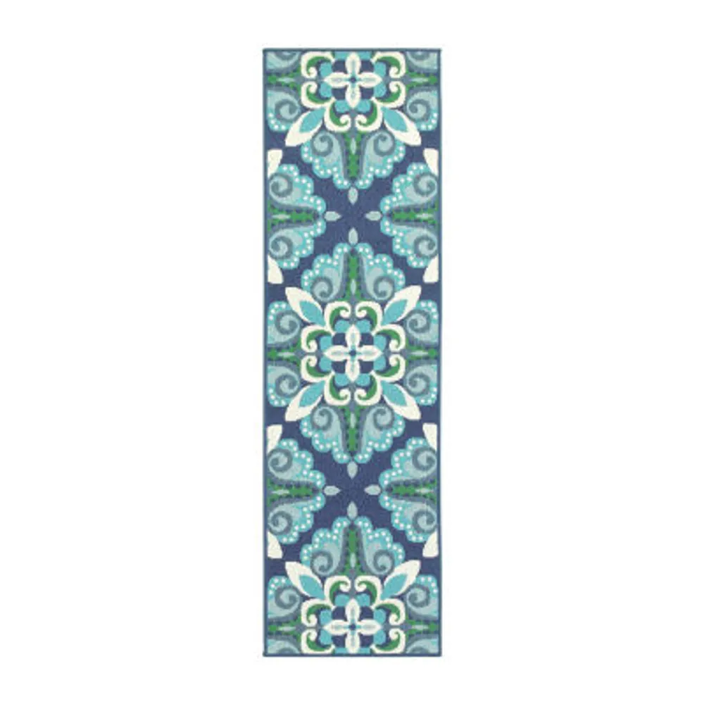 Covington Home Marquesas Medallion 2'3"X7'6" Indoor Outdoor Rectangular Runner