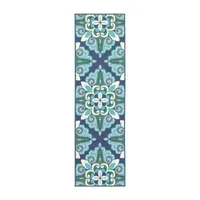 Covington Home Marquesas Medallion 2'3"X7'6" Indoor Outdoor Rectangular Runner