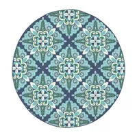 Covington Home Marquesas Medallion 7'10"X7'10" Indoor Outdoor Round Area Rug