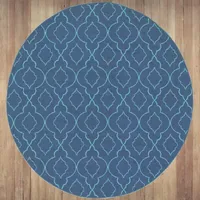 Covington Home Marquesas Morrocan Trellis 7'10"X7'10" Indoor Outdoor Round Area Rug