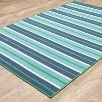 Covington Home Marquesas Multi Stripe Indoor Outdoor Rectangular Accent Rug