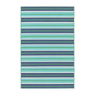 Covington Home Marquesas Multi Stripe Indoor Outdoor Rectangular Accent Rug