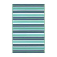 Covington Home Marquesas Multi Stripe Indoor Outdoor Rectangular Accent Rug