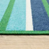 Covington Home Marquesas Multi Stripe Indoor Outdoor Rectangular Accent Rug