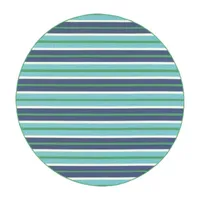 Covington Home Marquesas Multi Stripe 7'10"X7'10" Indoor Outdoor Round Area Rug