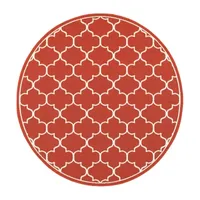 Covington Home Marquesas Scallop Trellis 7'10"X7'10" Indoor Outdoor Round Area Rug