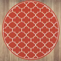 Covington Home Marquesas Scallop Trellis 7'10"X7'10" Indoor Outdoor Round Area Rug