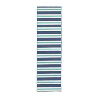 Covington Home Marquesas Striped 2'3"X7'6" Indoor Outdoor Rectangular Runner