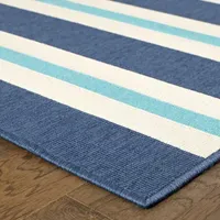 Covington Home Marquesas Striped 2'3"X7'6" Indoor Outdoor Rectangular Runner