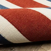 Covington Home Marquesas Striped 7'10"X7'10" Indoor Outdoor Round Area Rug