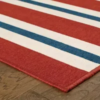 Covington Home Marquesas Striped Indoor Outdoor Rectangular Area Rug