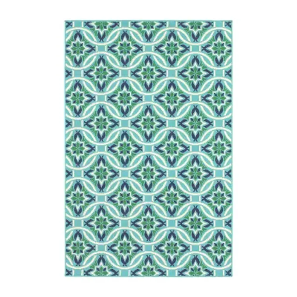 Covington Home Marquesas Floral Trellis Indoor Outdoor Rectangular Accent Rug