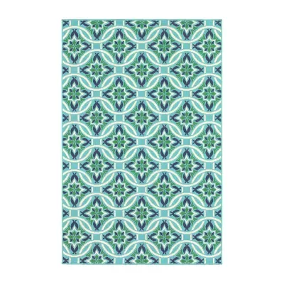 Covington Home Marquesas Floral Trellis Indoor Outdoor Rectangular Accent Rug