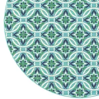 Covington Home Marquesas Floral Trellis 7'10"X7'10" Indoor Outdoor Round Area Rug