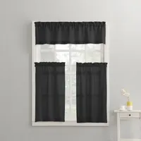 No 918 Martine 3-pc. Rod Pocket Kitchen Curtain Window Set