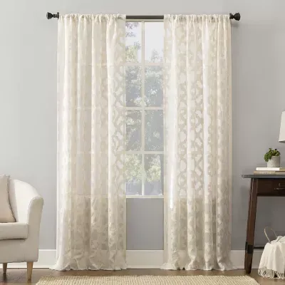 No 918 Yvette Sheer Rod Pocket Single Curtain Panel