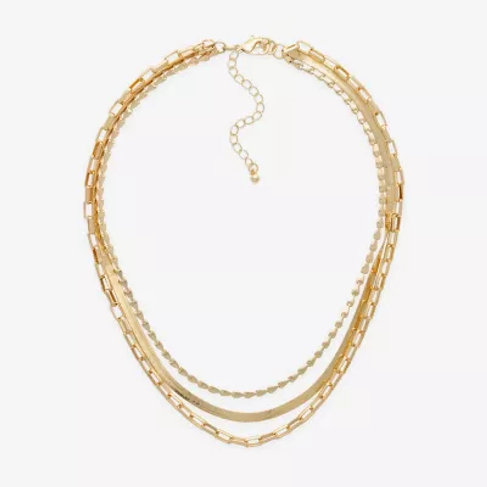 Bold Elements Gold Tone 17 1/2 Inch Snake Strand Necklace