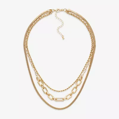 Bold Elements Gold Tone 19 Inch Cable Strand Necklace