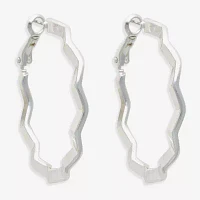 Bold Elements Silver Tone Hoop Earrings