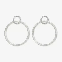 Bold Elements Silver Tone Drop Earrings