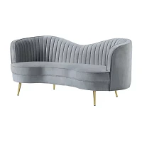 Sophia Curved Slope-Arm Upholstered Loveseat