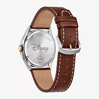 Citizen Mickey Mouse Mens Brown Leather Strap Watch Aw1149-06w