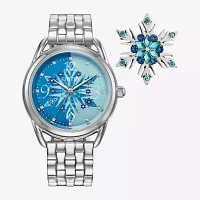 Citizen Princess Frozen Womens Silver Tone Stainless Steel 2-pc. Watch Boxed Set Fe7091-61w