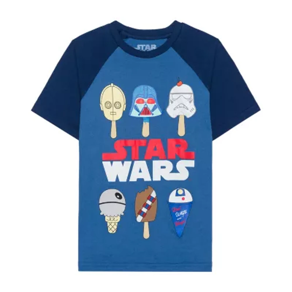 Disney Collection Little & Big Boys Crew Neck Short Sleeve Star Wars Graphic T-Shirt