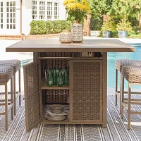 Signature Design by Ashley® Walton Bridge Outdoor Bar Table with Fire Pit
