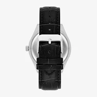 Armitron Mens Black Leather Strap Watch 20-5635gysvbk