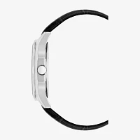Armitron Mens Black Leather Strap Watch 20-5635gysvbk