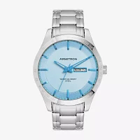 Armitron Mens Silver Tone Stainless Steel Bracelet Watch 20-5174lbsv