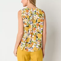 Black Label by Evan-Picone Womens Keyhole Neck Sleeveless Blouse