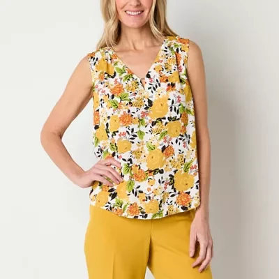 Black Label by Evan-Picone Womens Keyhole Neck Sleeveless Blouse