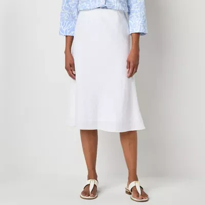 Liz Claiborne Womens Mid Rise Midi A-Line Skirt-Tall