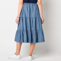 St. John's Bay Womens Midi A-Line Skirt-Tall