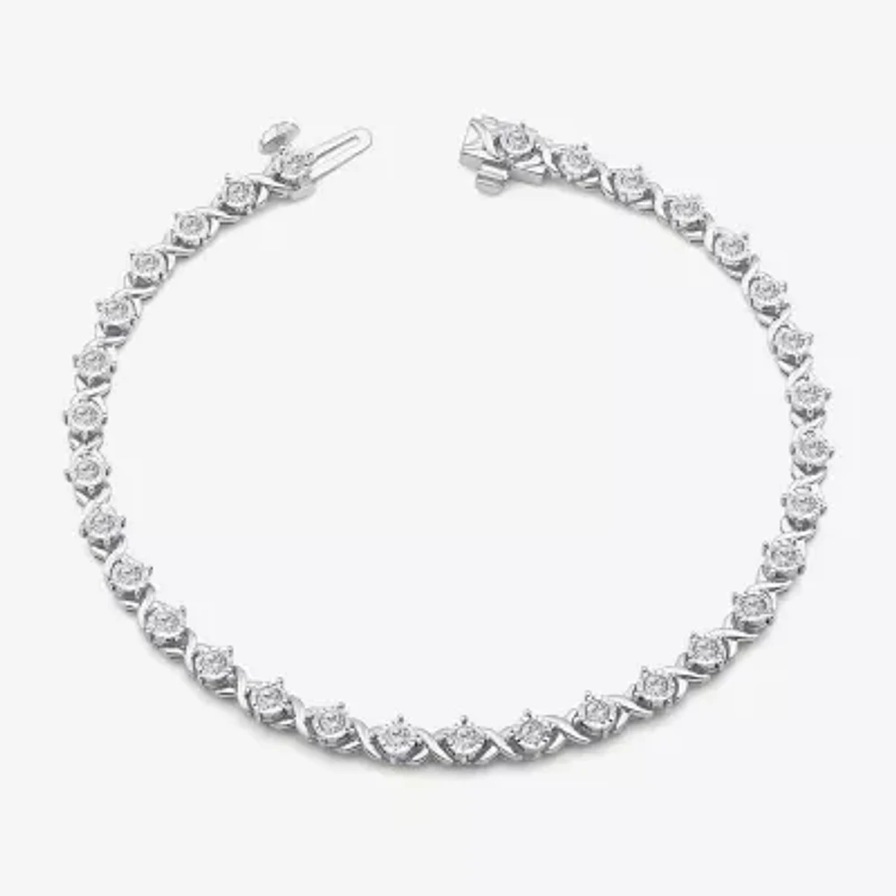 1 CT. T.W. Lab Grown White Diamond 10K White Gold 7.25 Inch Tennis Bracelet